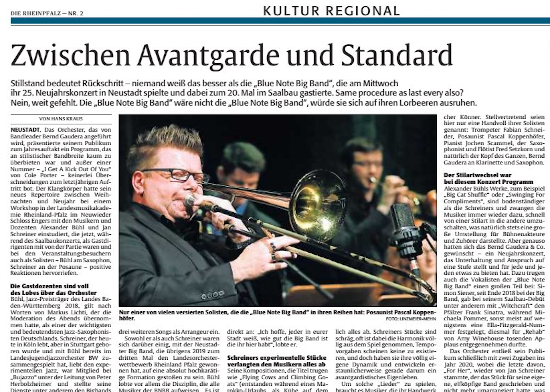 Die Rheinpfalz, Kritik Jazz an Neujahr 2020